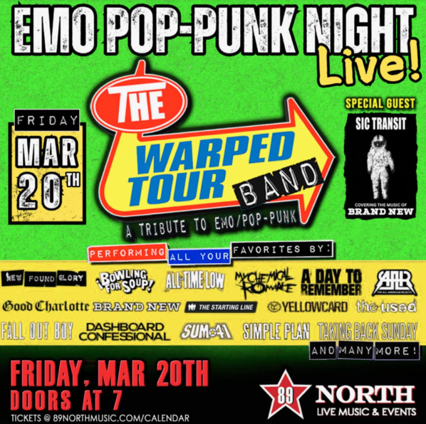 3-20-26 The Warped Tour Band β A Tribute to Emo-Pop-Punk